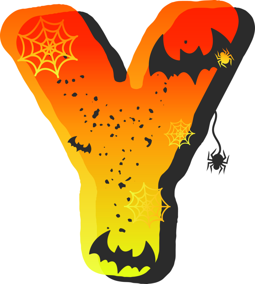 Letter Y, Halloween alphabet lettering png