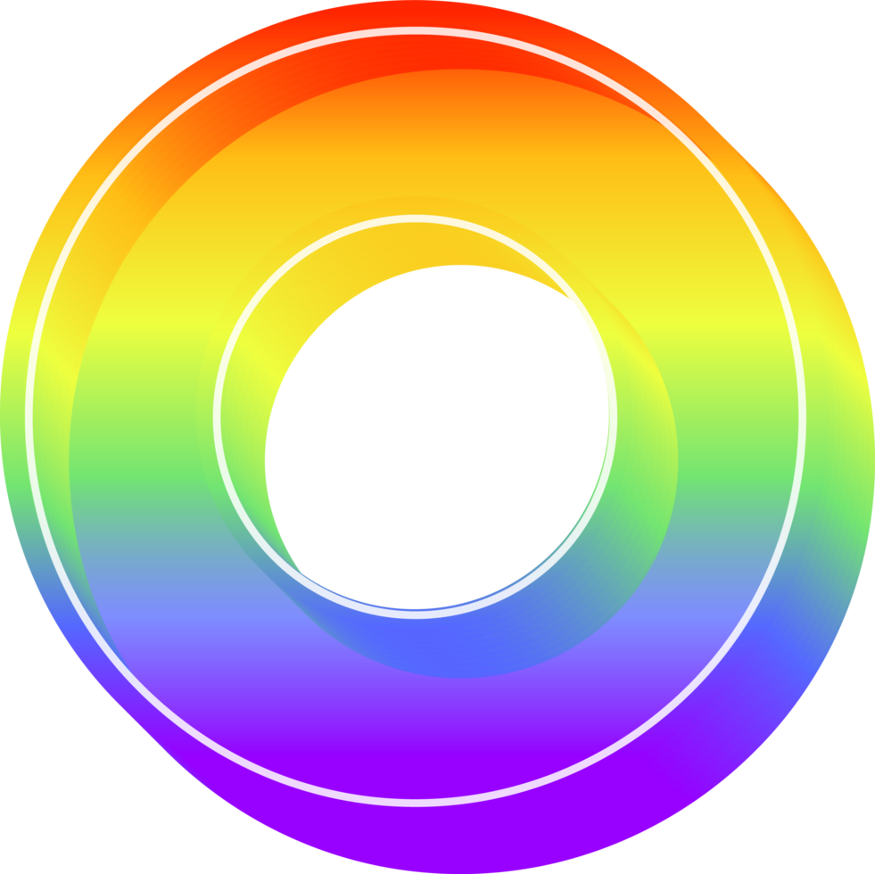 Letter O, Rainbow 3D Gradient Lettering png