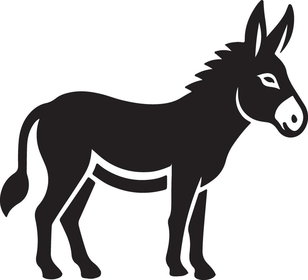 Flat design donkey silhouette isolated on white background vector