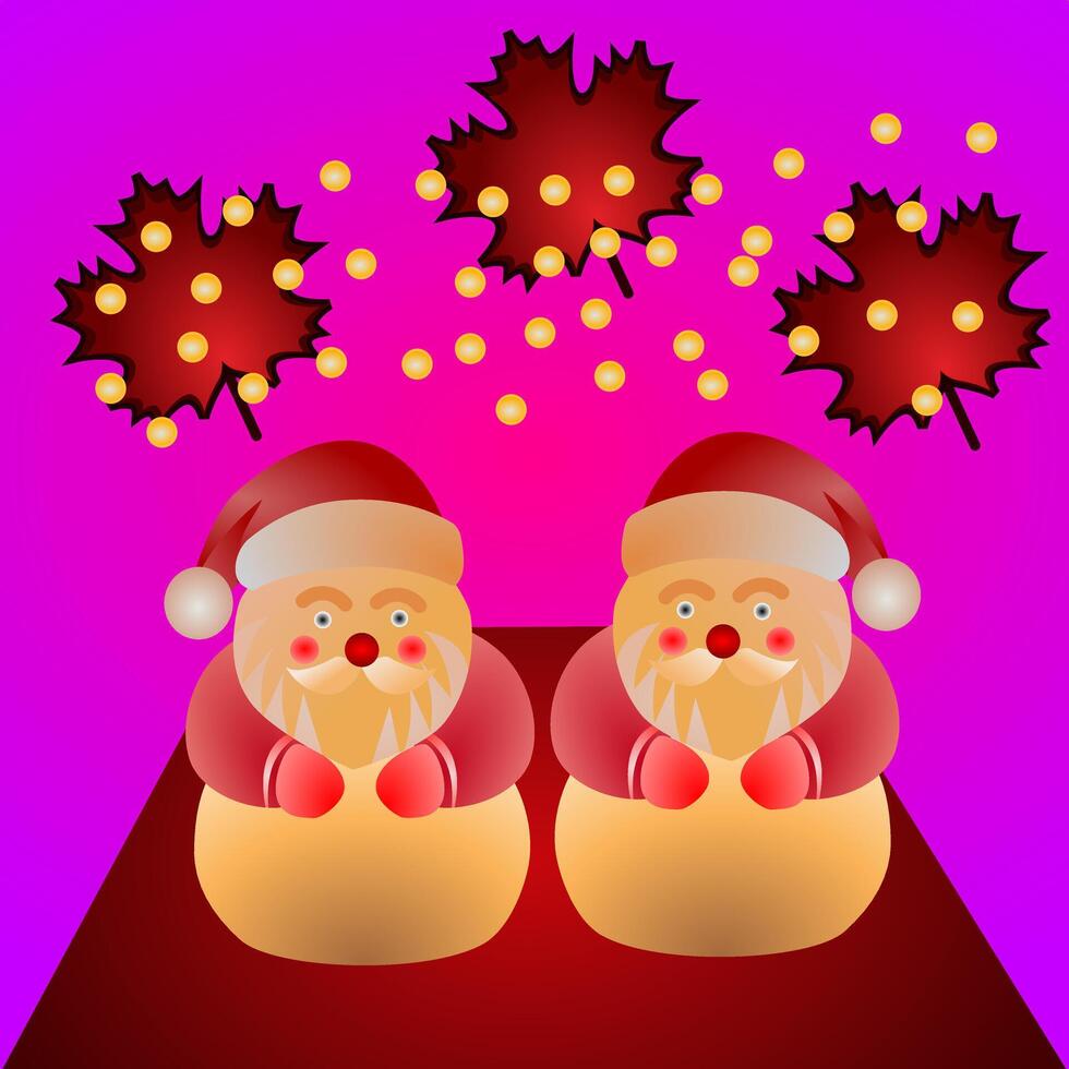 Santas in the Snow vector