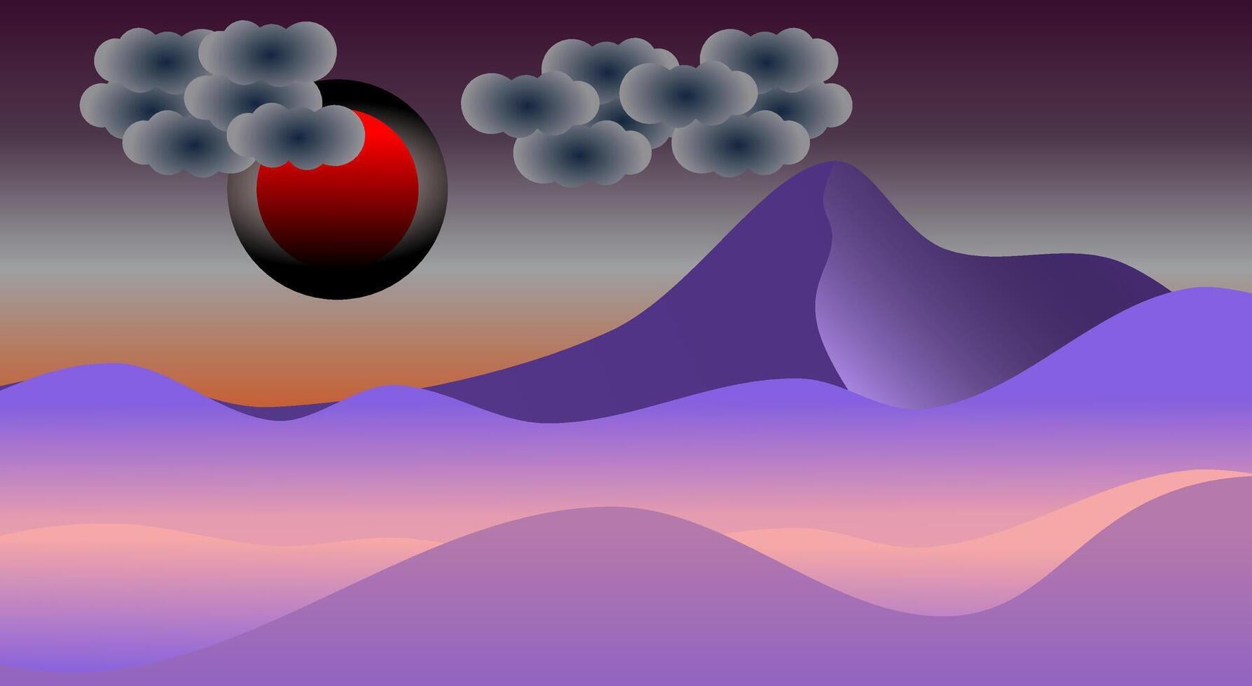 Sunset in the Mountains vector