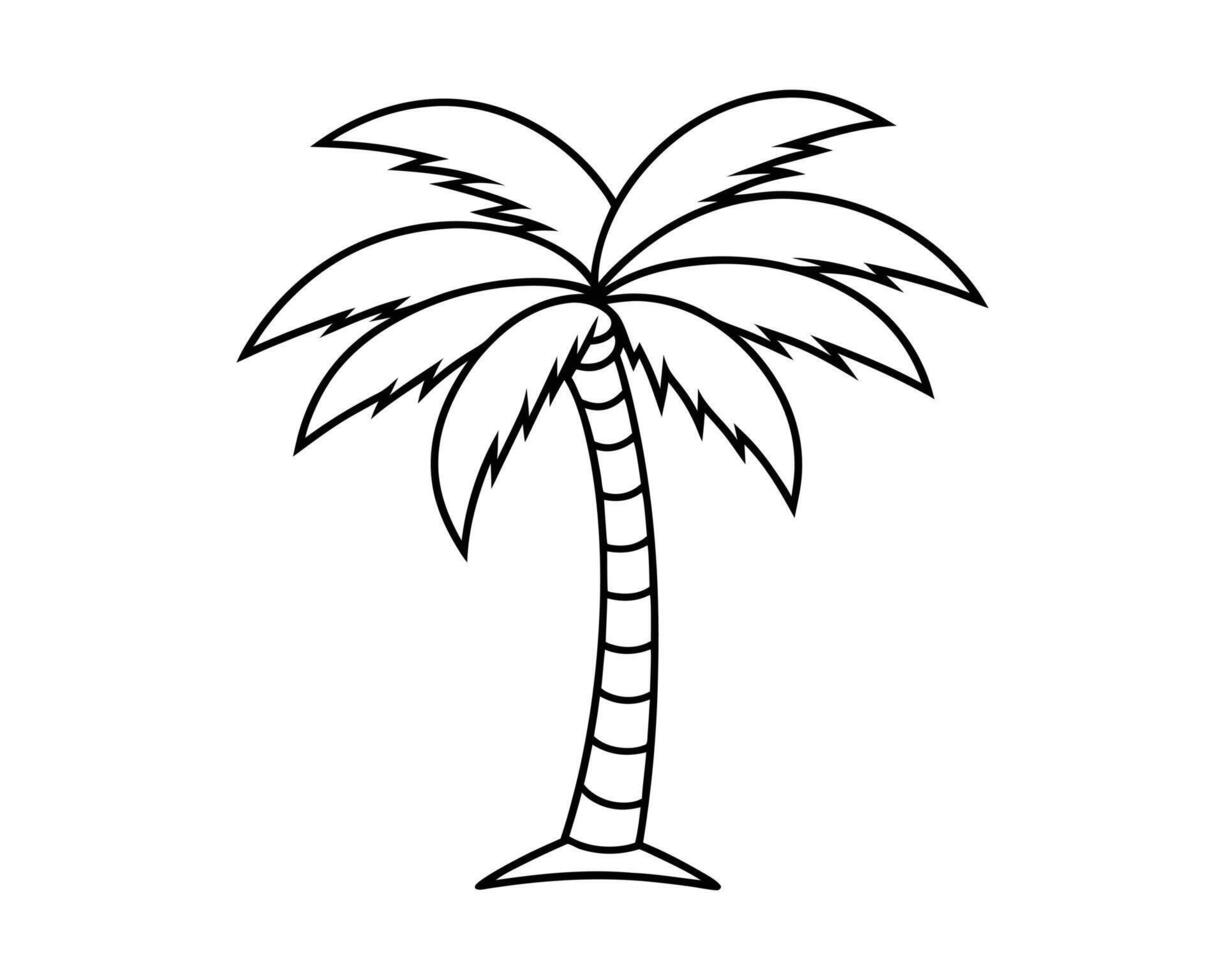 Plam tree silhouette illustration vector