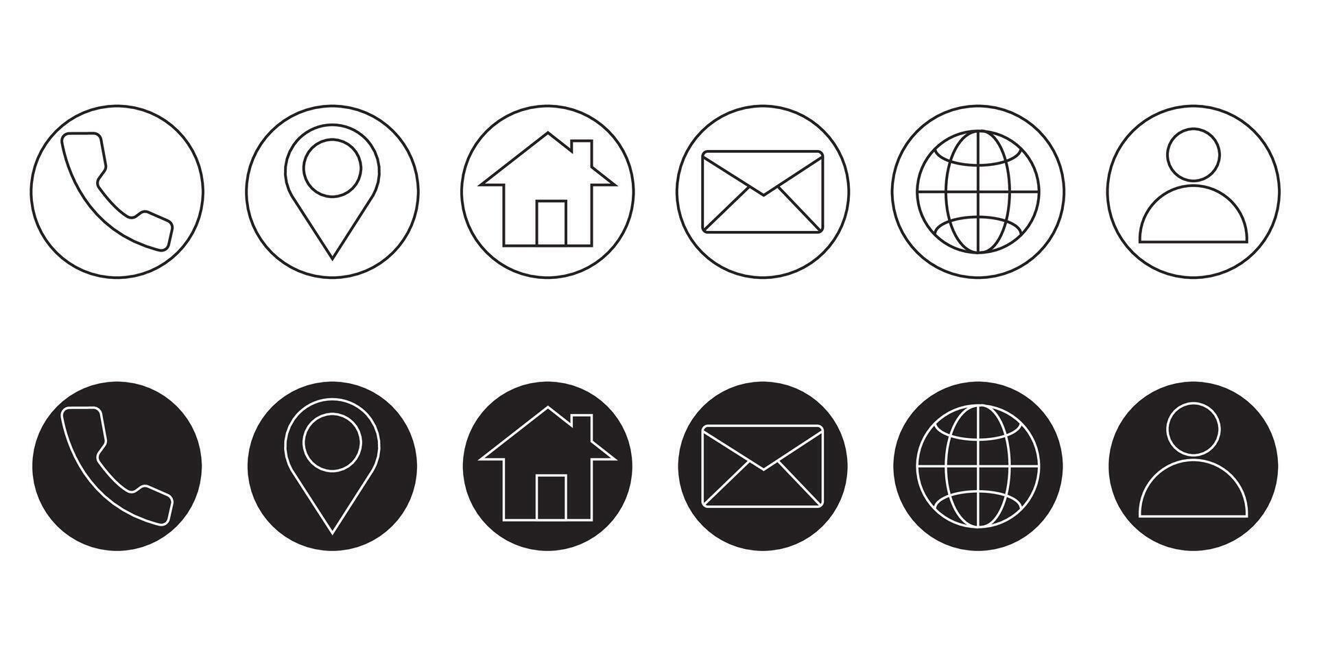 Business card icon information collection vector