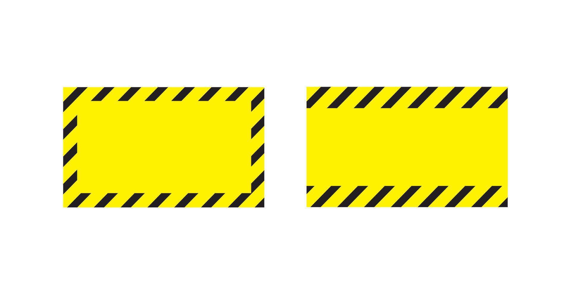danger caution or construction safety frame. Grunge hazard warning vector
