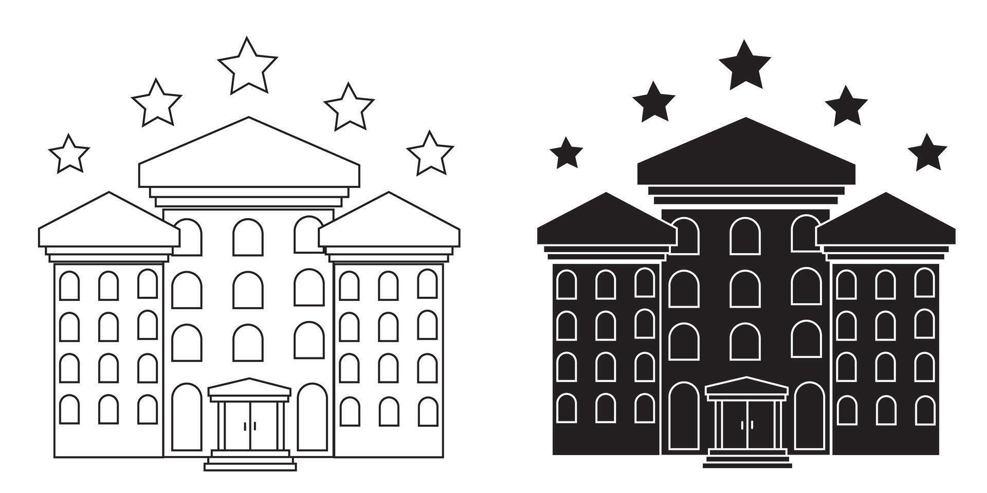 Hotel, hostel icon. Line desain vector