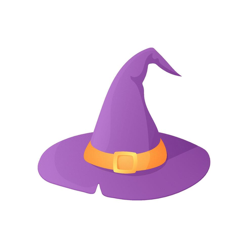 Cartoon illustration of a witch hat for halloween. illustration on white vector