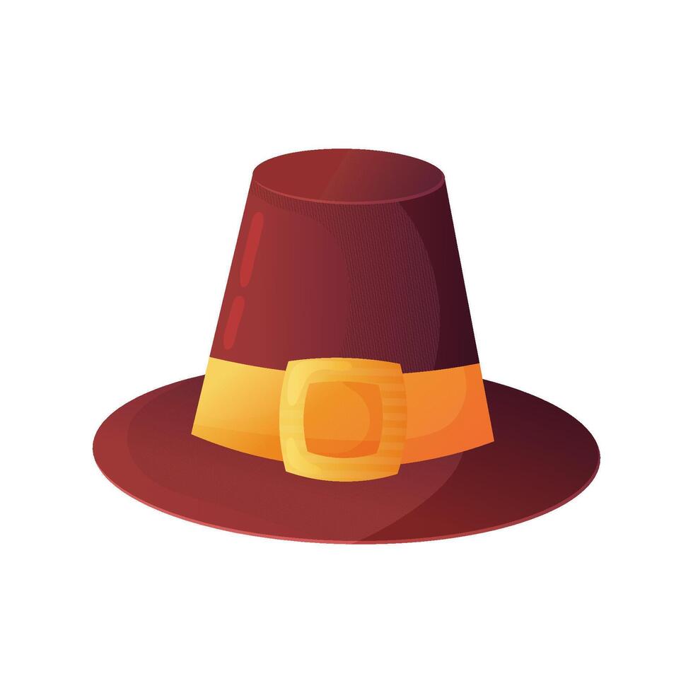 Pilgrim's hat. Thanksgiving Day. illustration isolated on white background vector