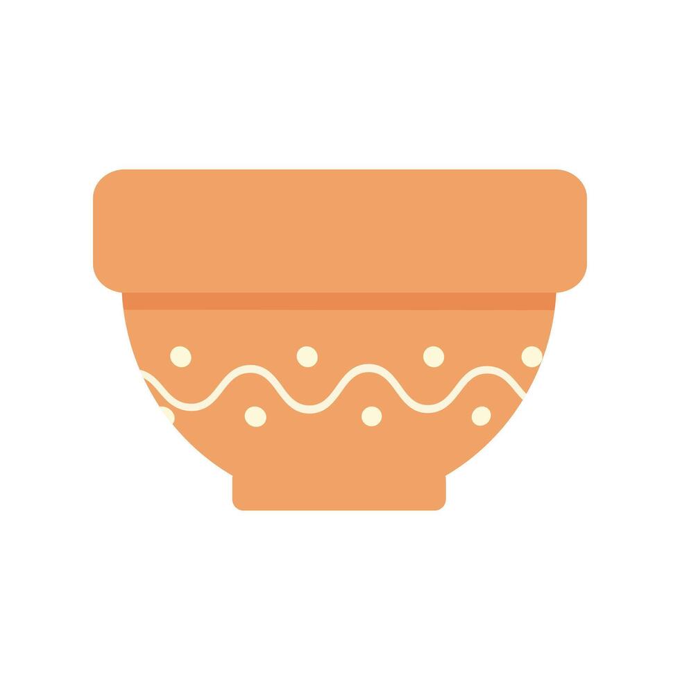 Abstract empty flower pot with wavy line and dots. Isolated flat style design element. Template. illustration Cards, posters, banners, leaflets, brochure, price, label or web, promo design idea vector