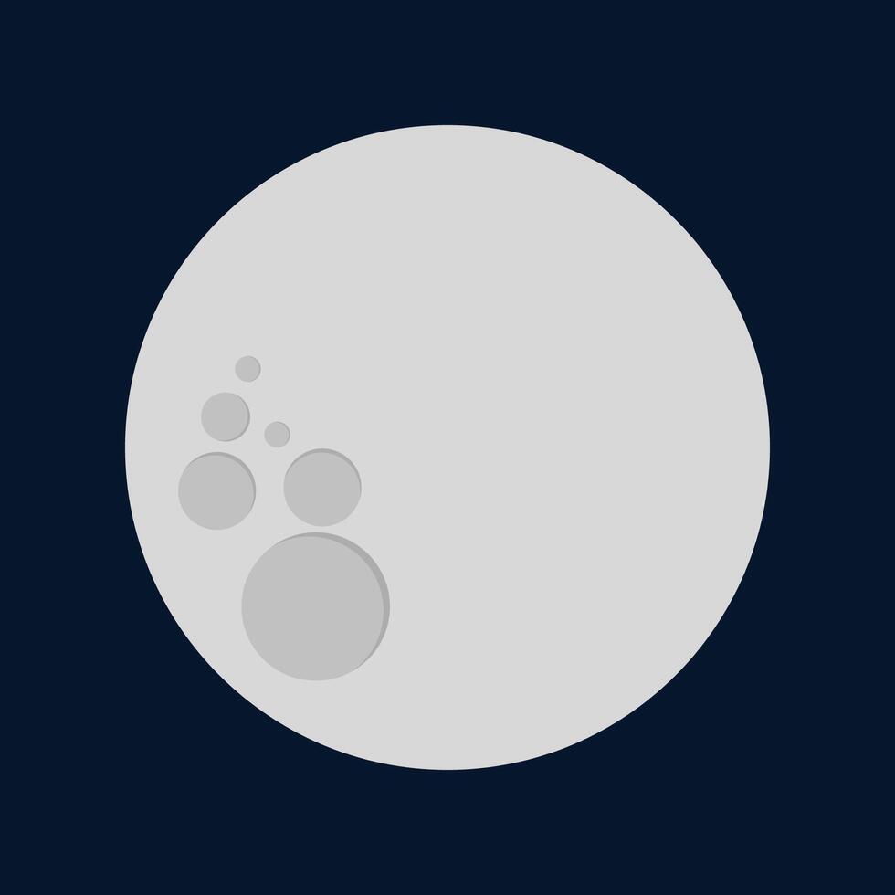 moon isolated on dark blue background. Full moon illustration. Super moon in dark background. vector