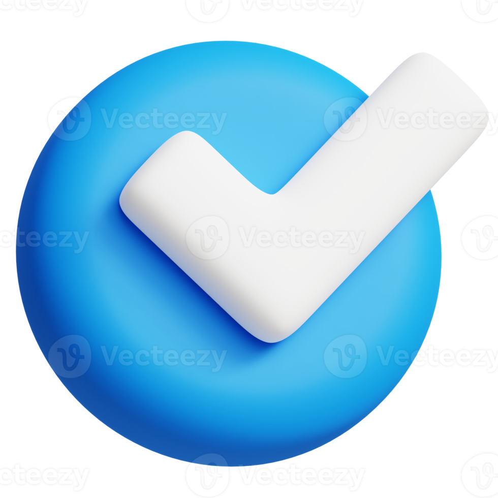 Checkmark 3d business icon png