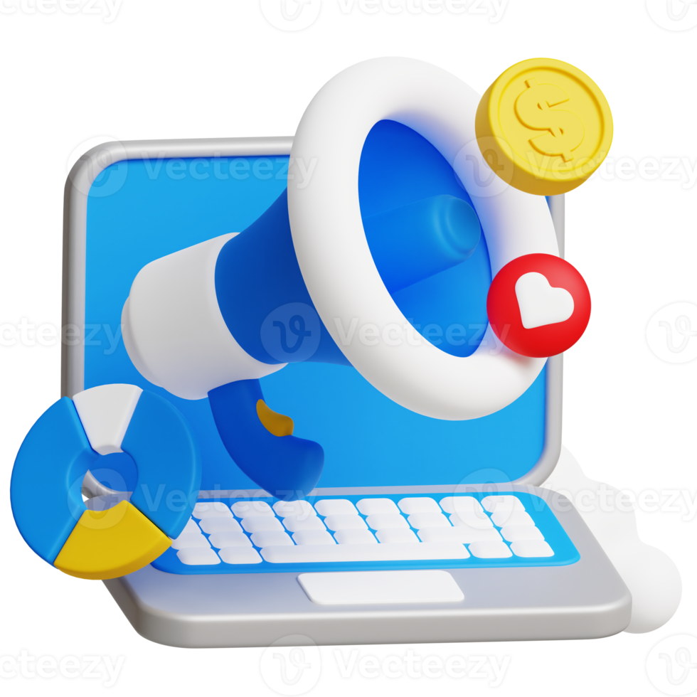 Digital Marketing 3d business icon png
