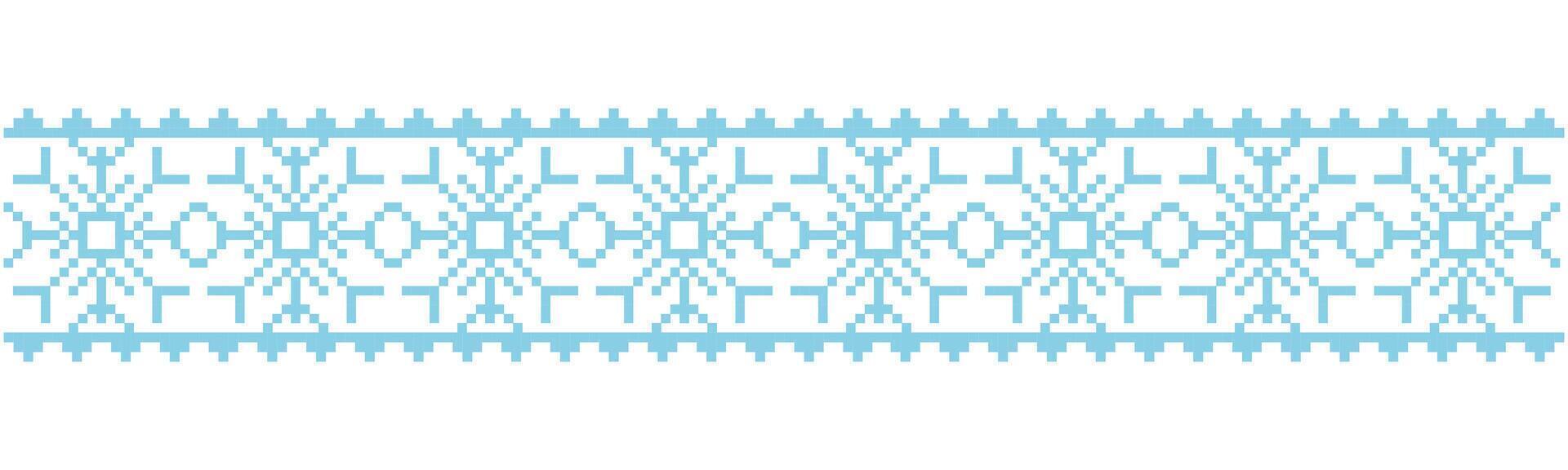 Pixel Border snowflake winter decoration elements. Divider patterns y2k. Simple minimal. Holiday Chirtmas frame. vector