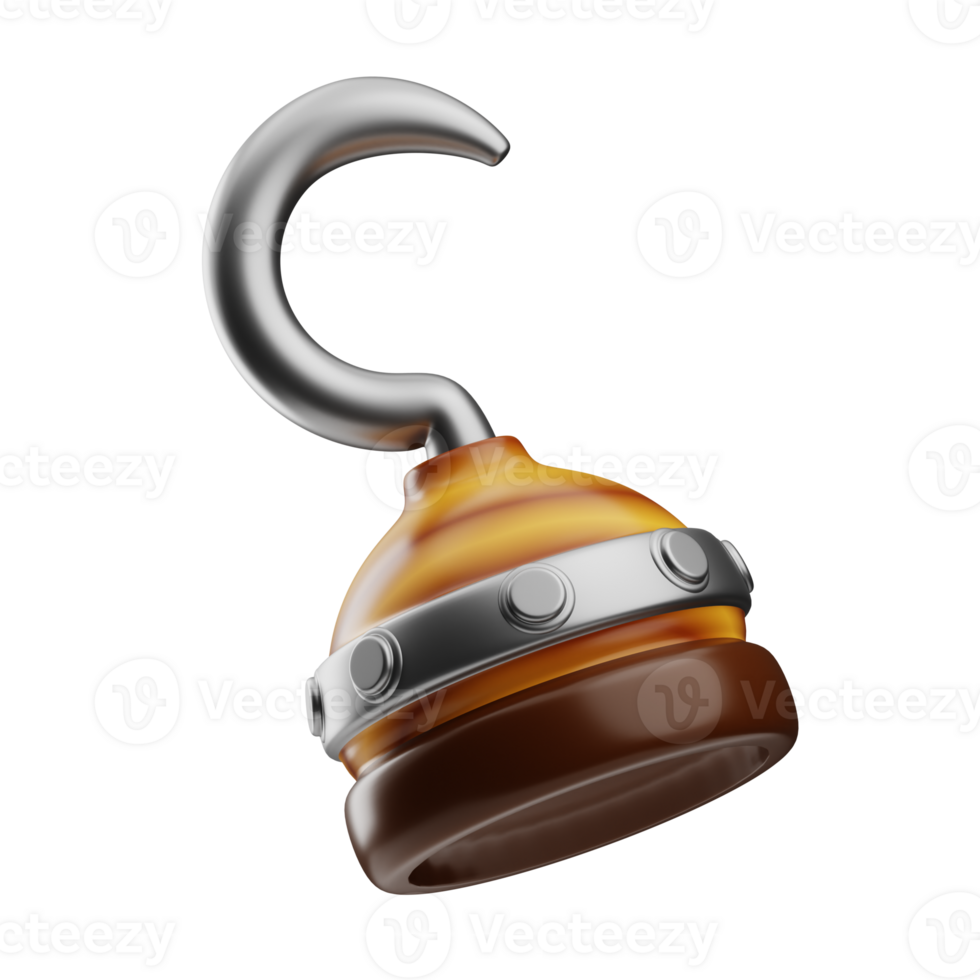 Pirate Hook Pirates object illustration 3D png