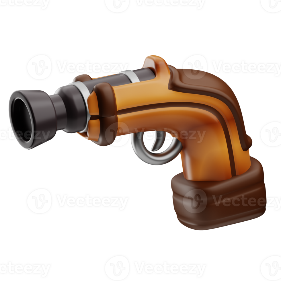 Pirate pistol Pirates object illustration 3D png