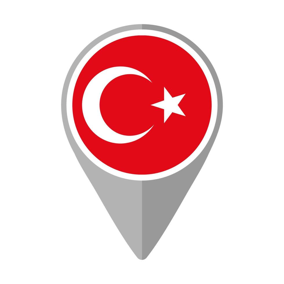 Turkish Flag on Location Pin vector