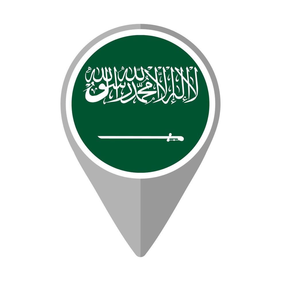 SaudiArabia Flag on Location Pin vector