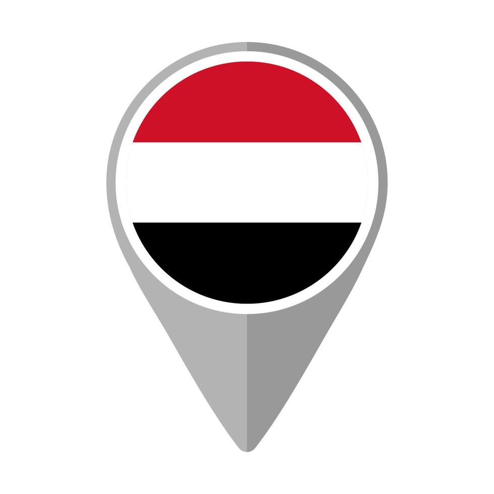 Yemen Flag on Location Pin vector