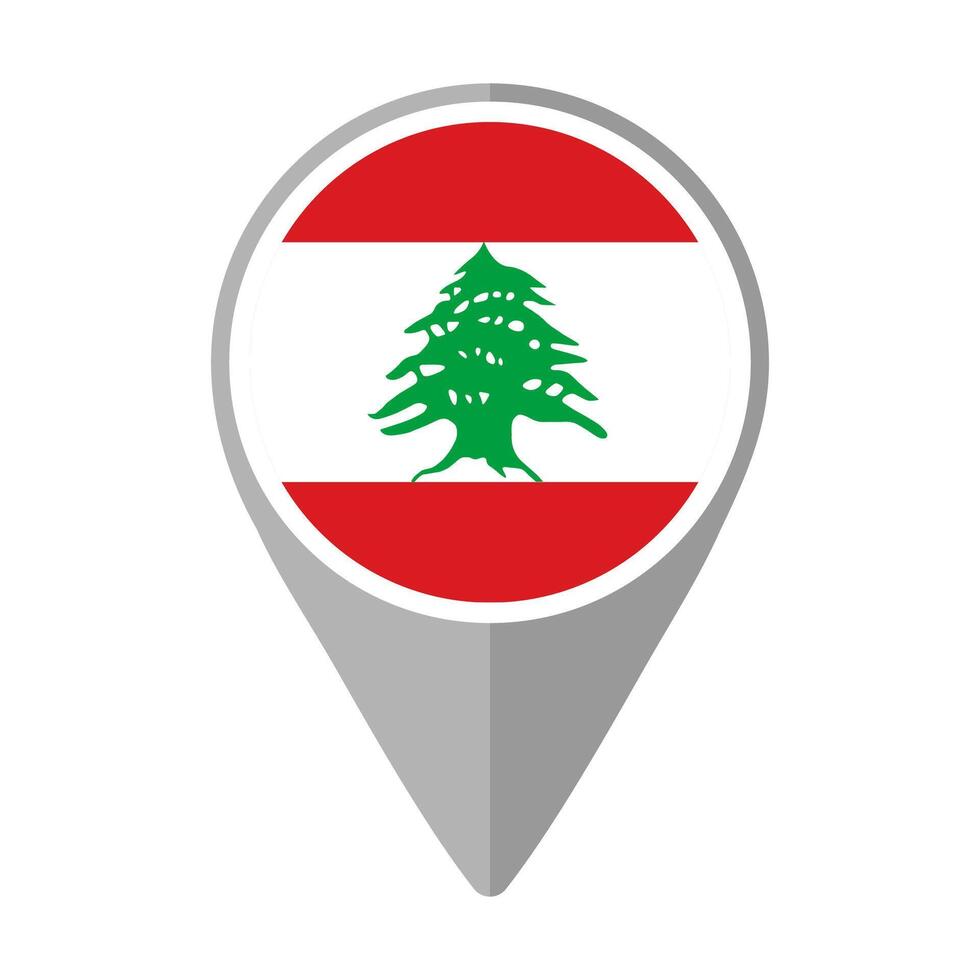 Lebanon Flag on Location Pin vector