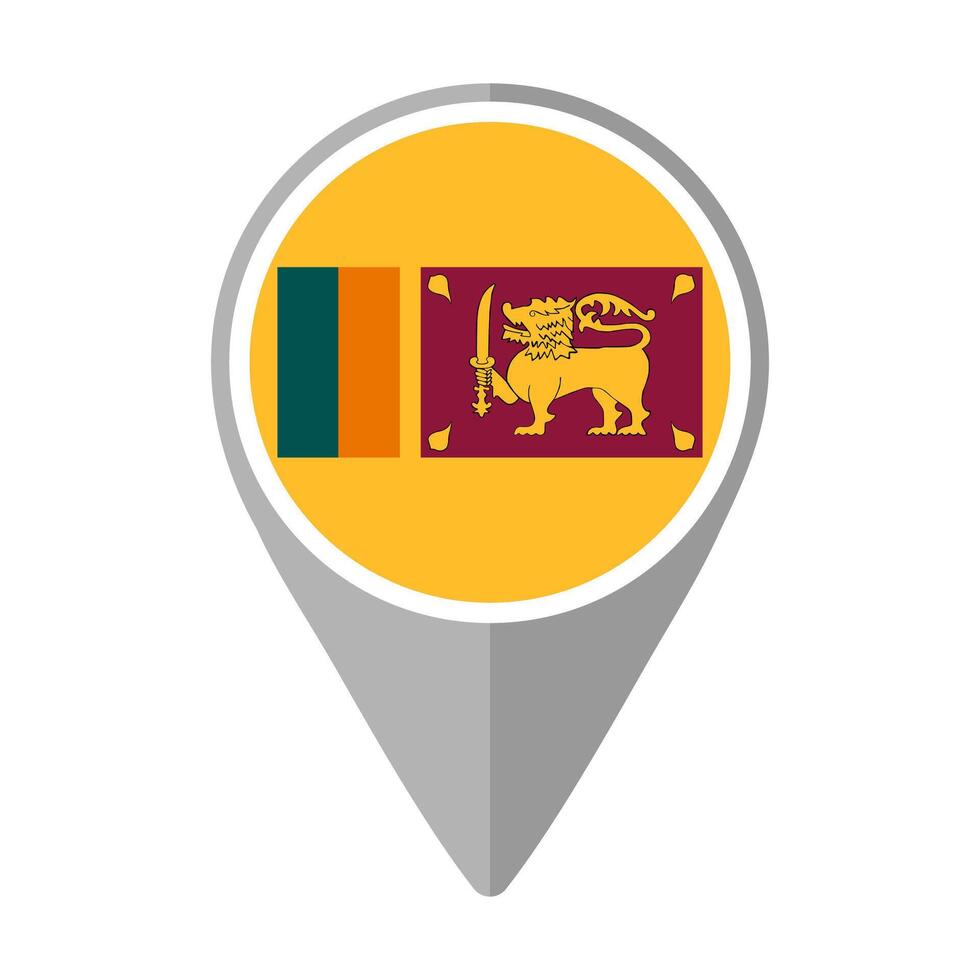 SriLanka Flag on Location Pin vector