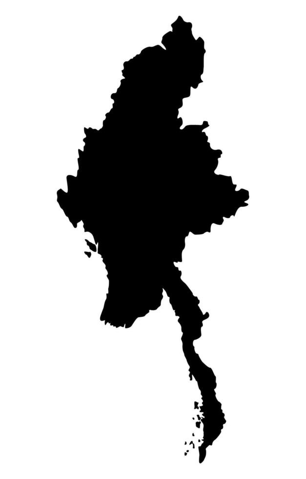Myanmar Silhouette of a Australia Country land Map vector