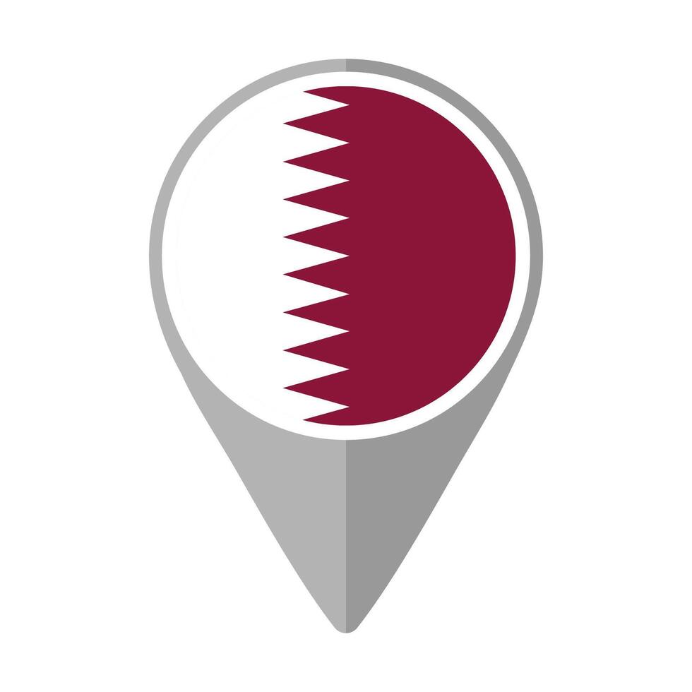 Qatar Flag on Location Pin vector