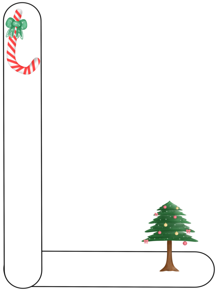 alphabet L in Christmas theme png