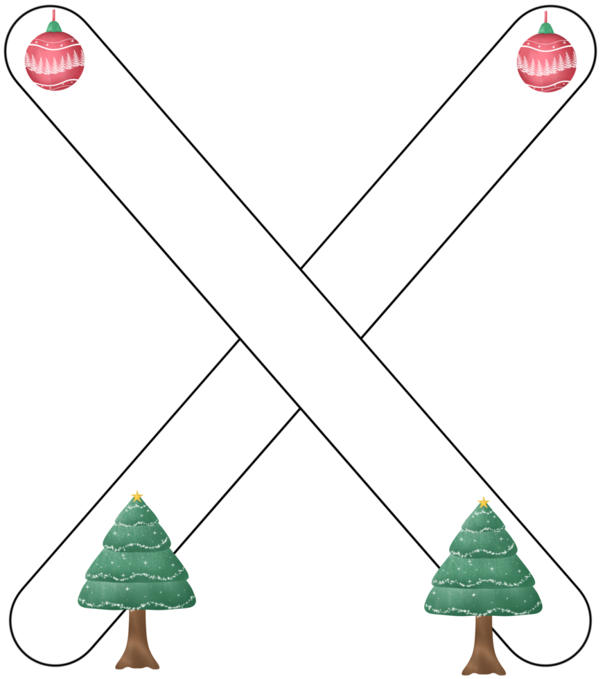alphabet X in Christmas theme png