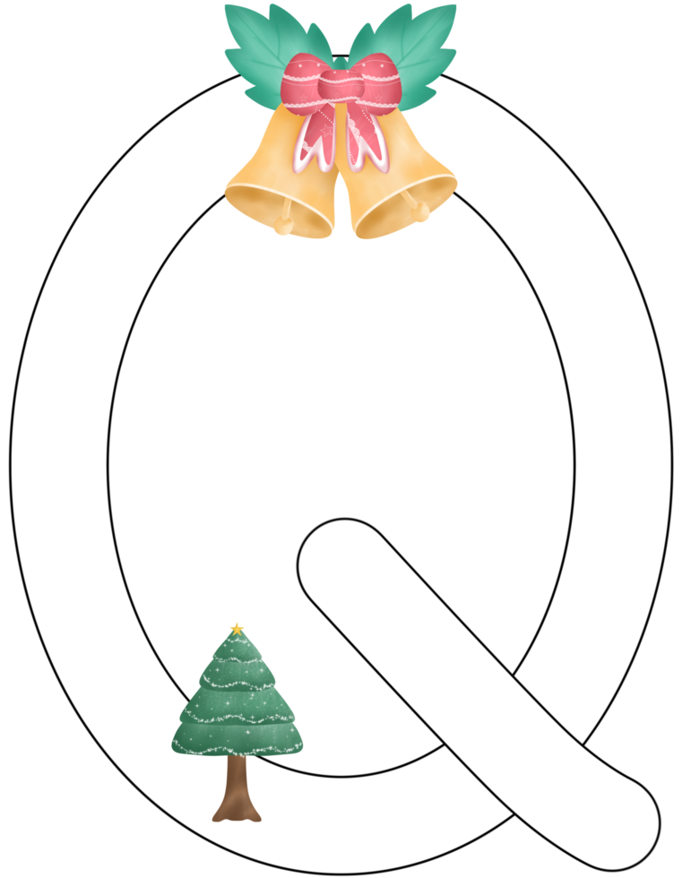 alphabet Q in Christmas theme png