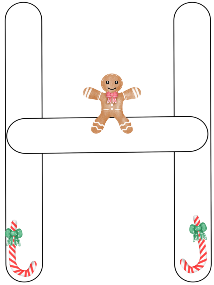 alphabet H in Christmas theme png