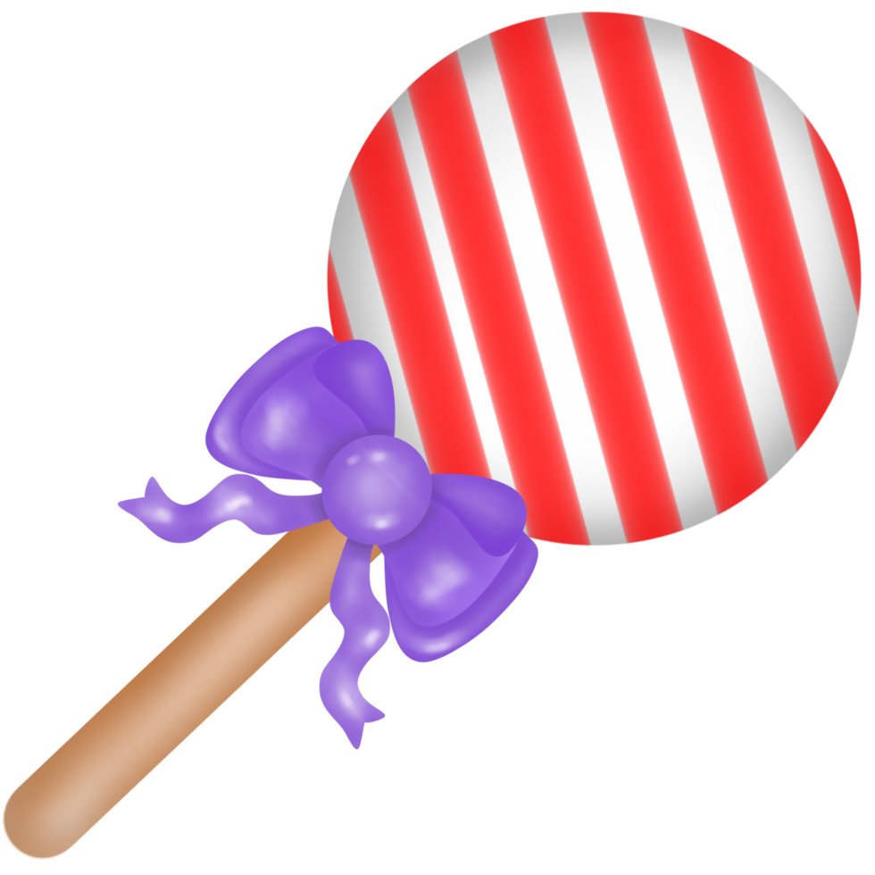 candy in red and white stripes with purple bow png