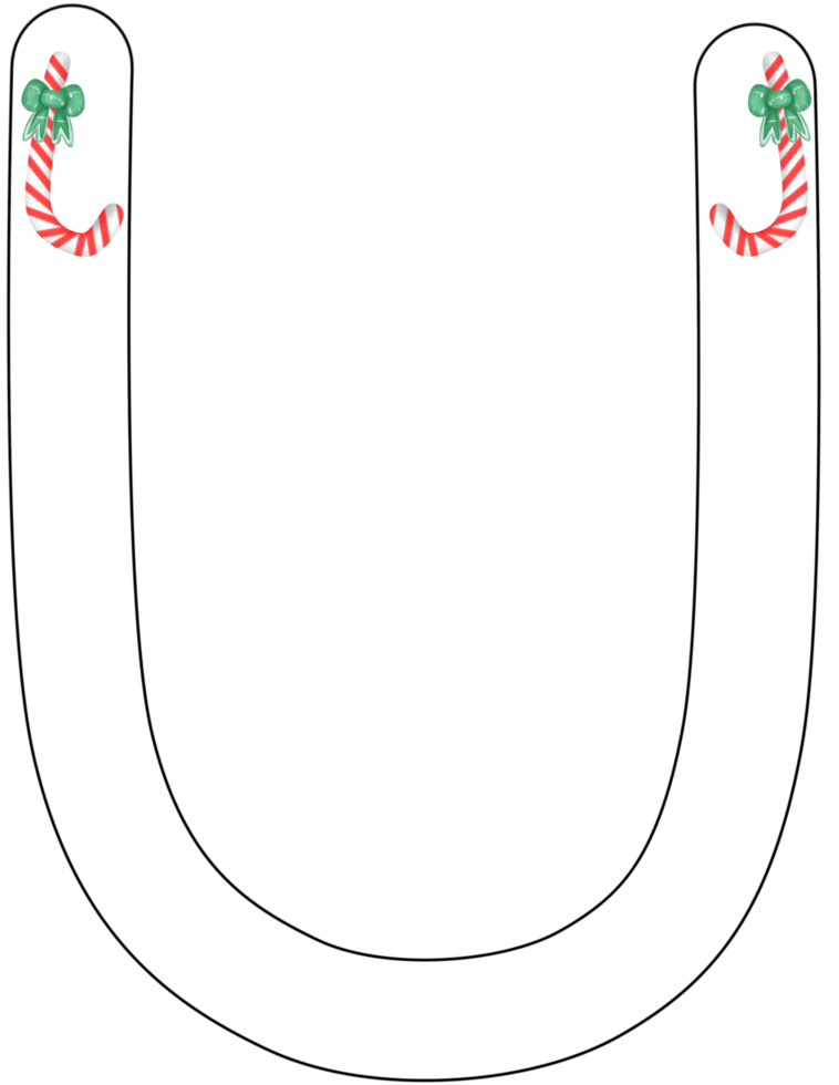 alphabet U in Christmas theme png
