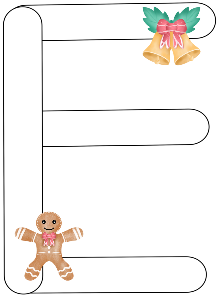 alphabet E in Christmas theme png