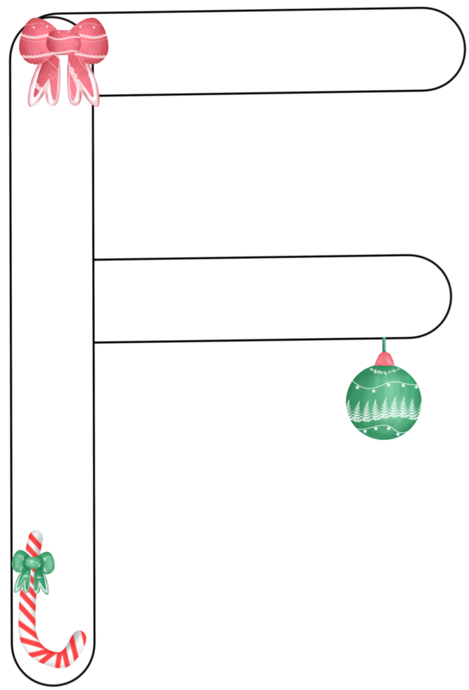 alphabet F in Christmas theme png