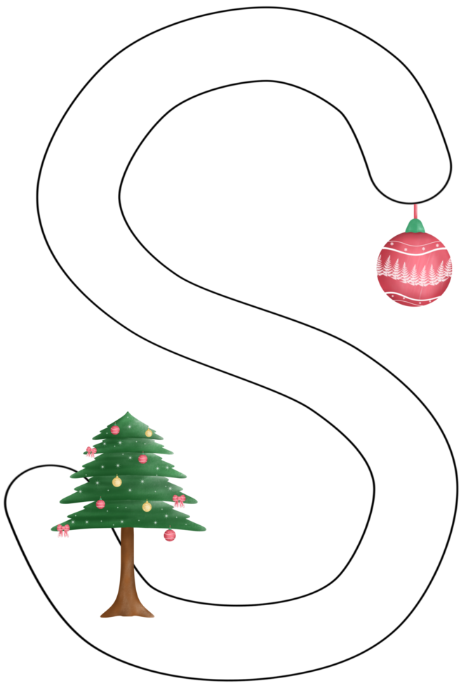 alphabet S in Christmas theme png