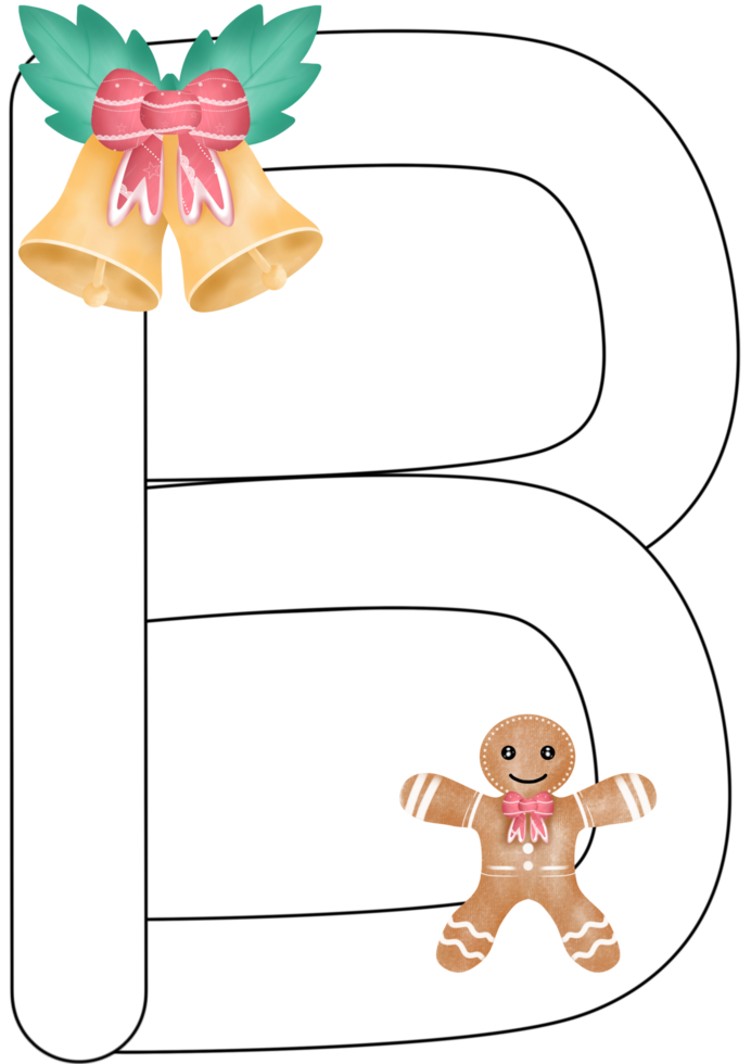 alphabet B in Christmas theme png