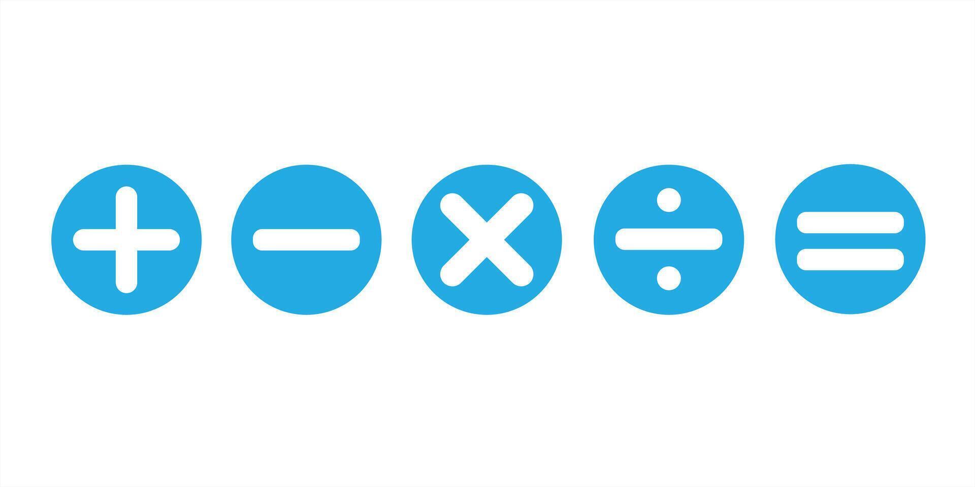 Math symbol icon in blue. Illustration sets vector