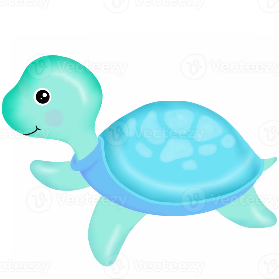 blue turtle cartoon png