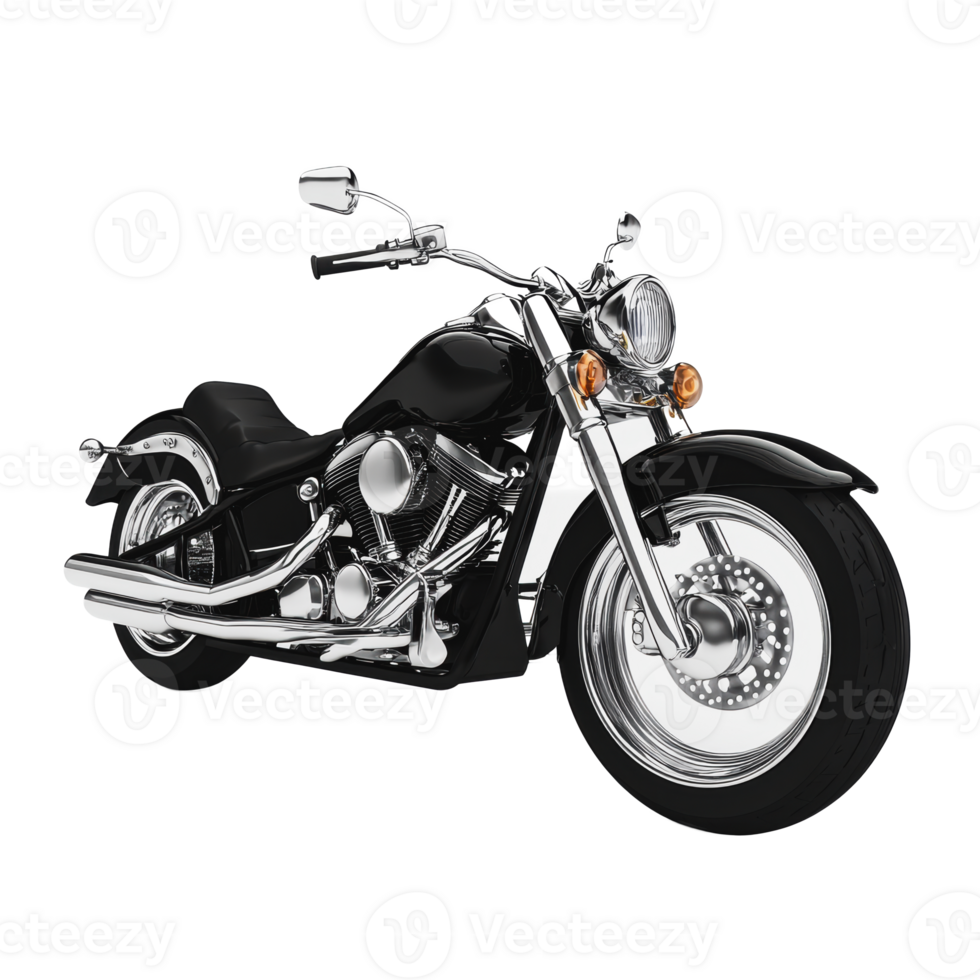 classico nero motociclo parcheggiata nel un' studio png
