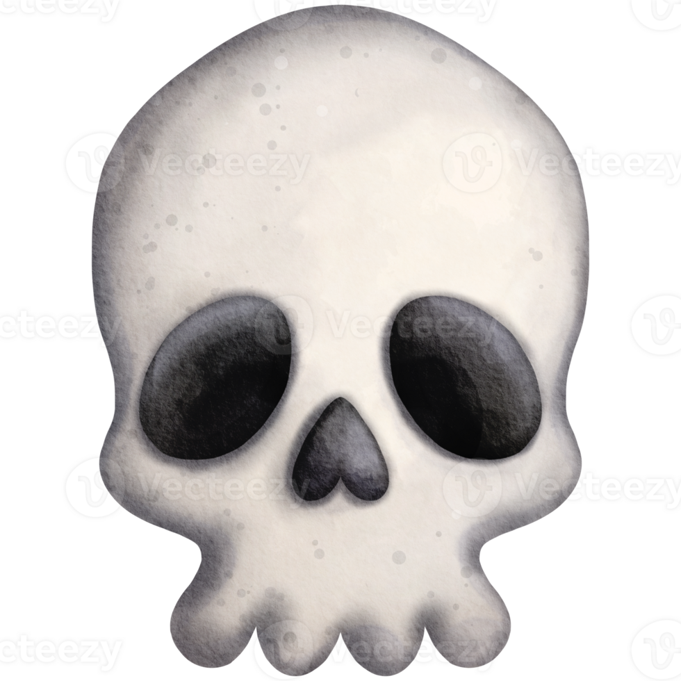 skull spooky watercolor halloween clipart, halloween party invitations, scrapbook designs, holiday decoration, mystical, and magical themes png