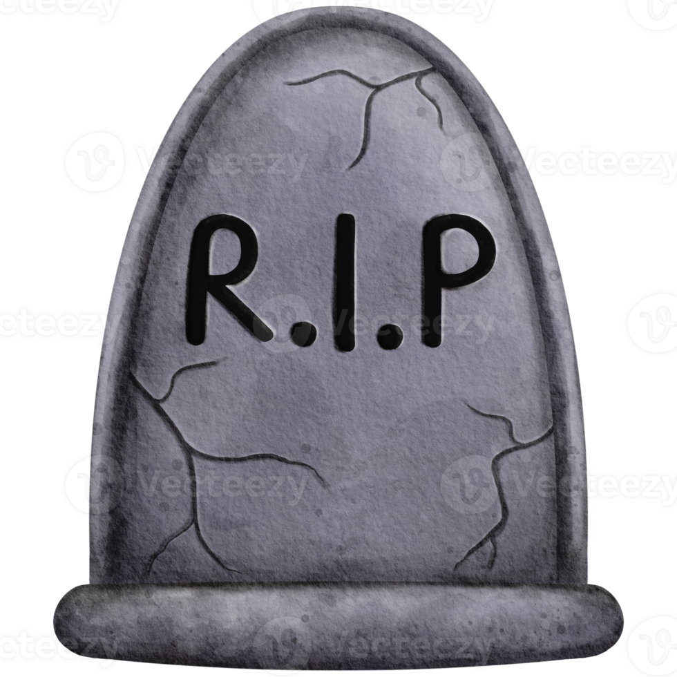 RIP tombstone spooky watercolor halloween clipart, halloween party invitations, scrapbook designs, holiday decoration, mystical, and magical themes png