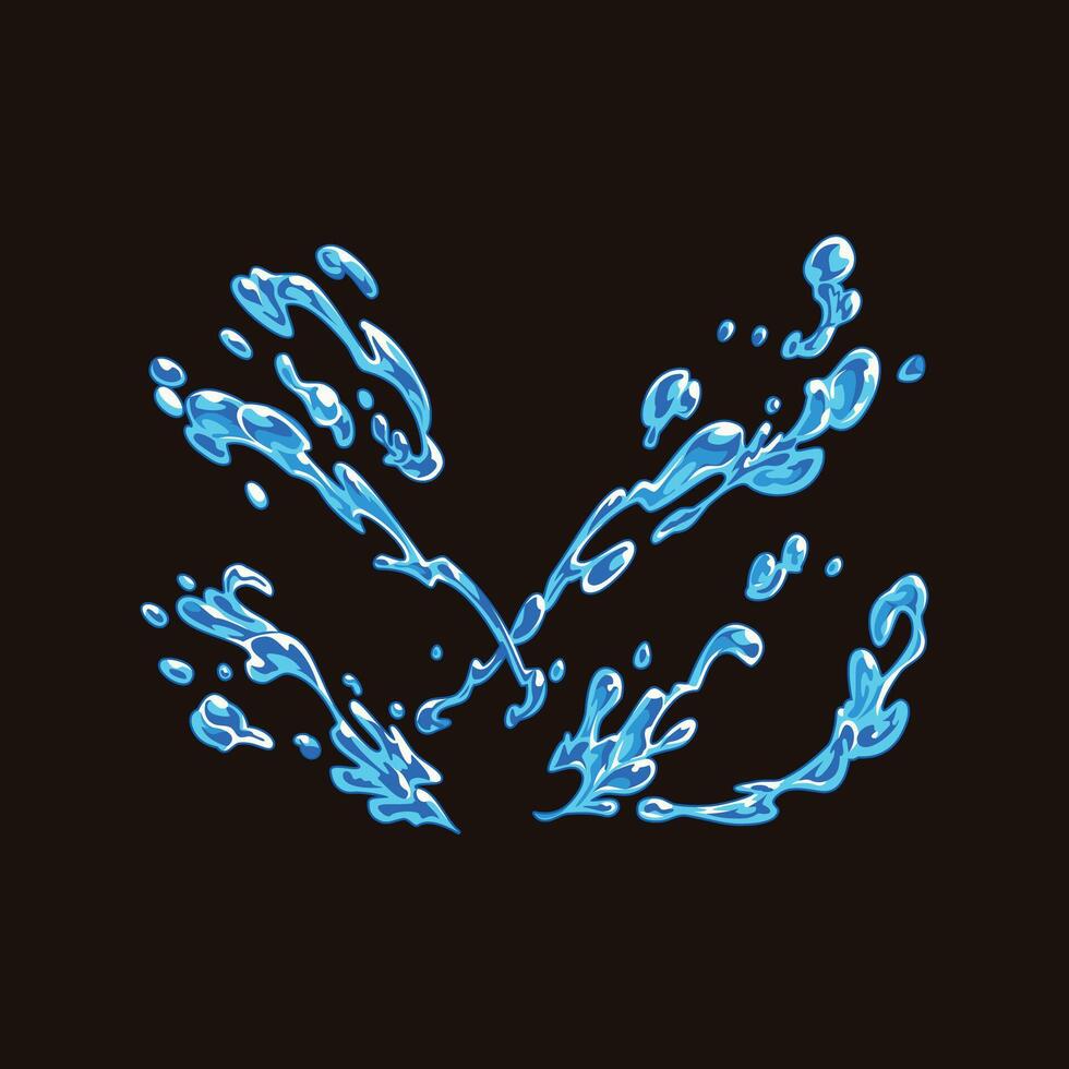 water splash element anime effect vector