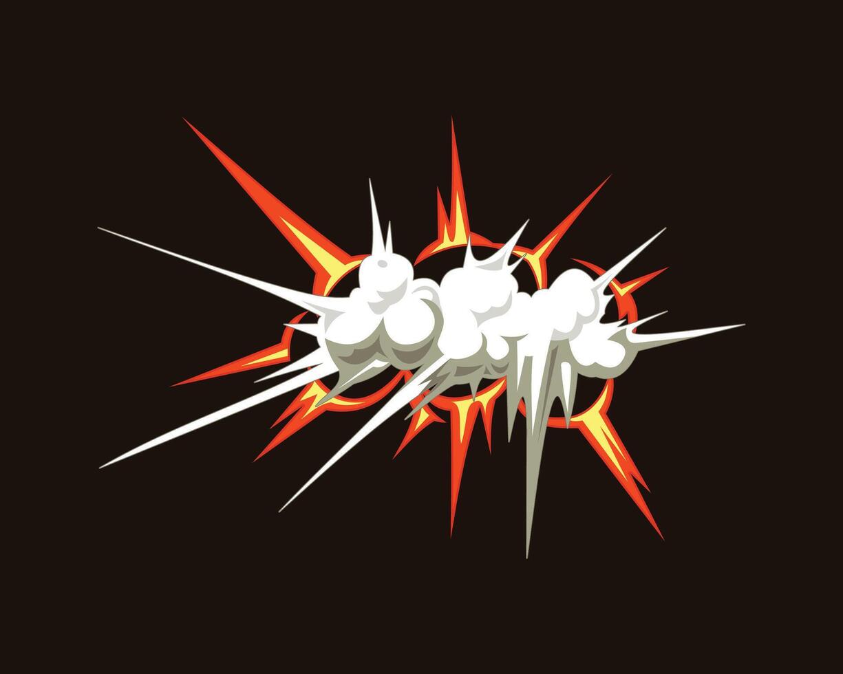 explosion smoke bomb flat cartoon vector