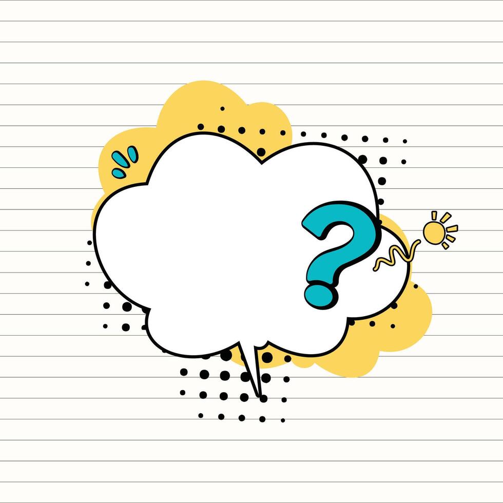 cute question mark bubble speech vector