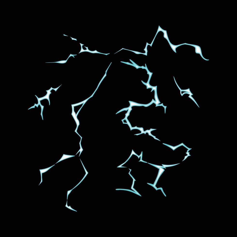 cartoon lightning impact energy effect vector