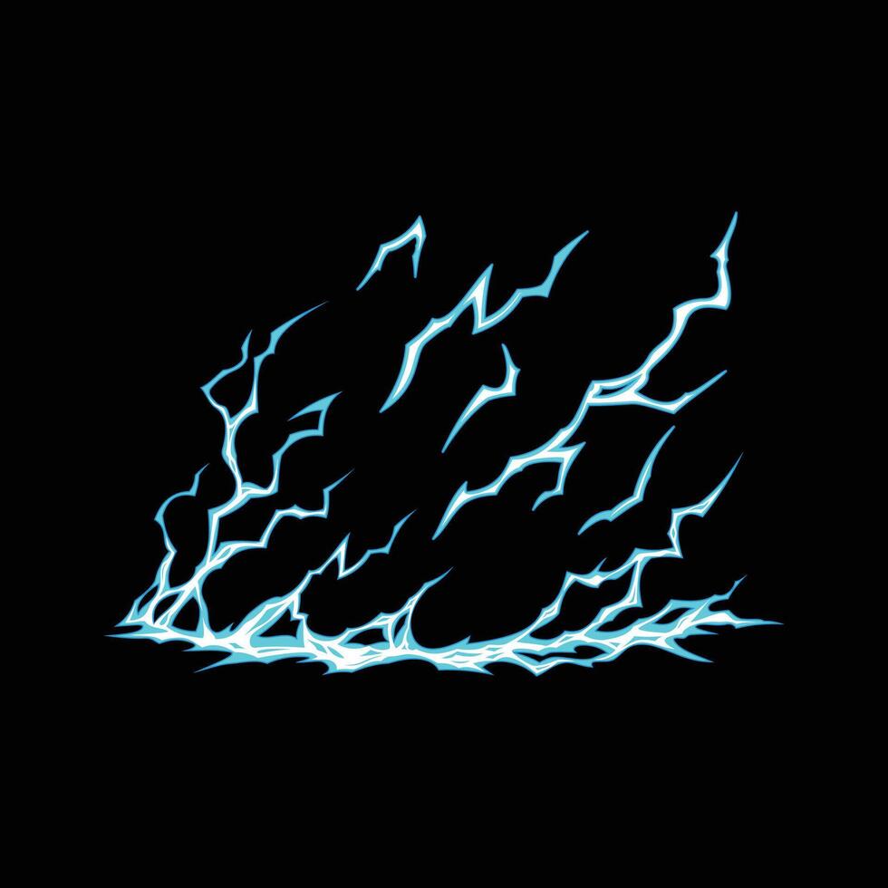 lightning shock energy effect cartoon vector