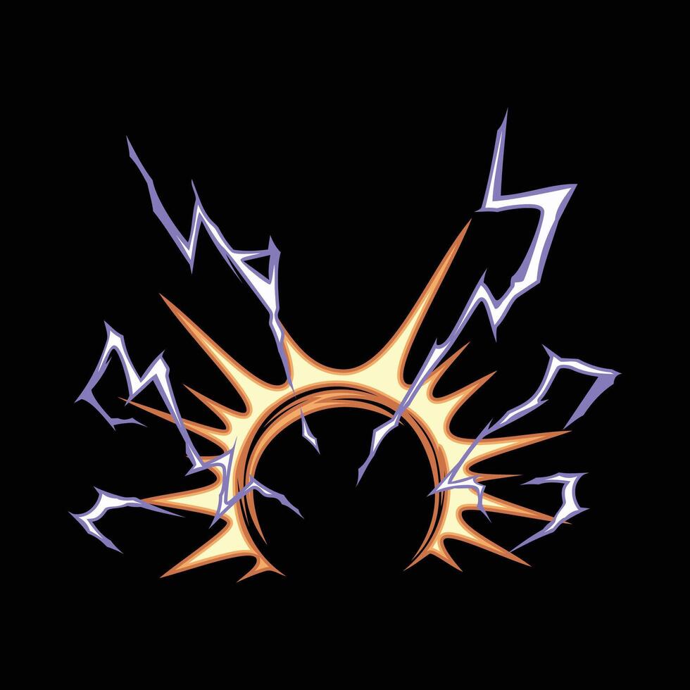 impact hit attack effect cartoon illustration vector