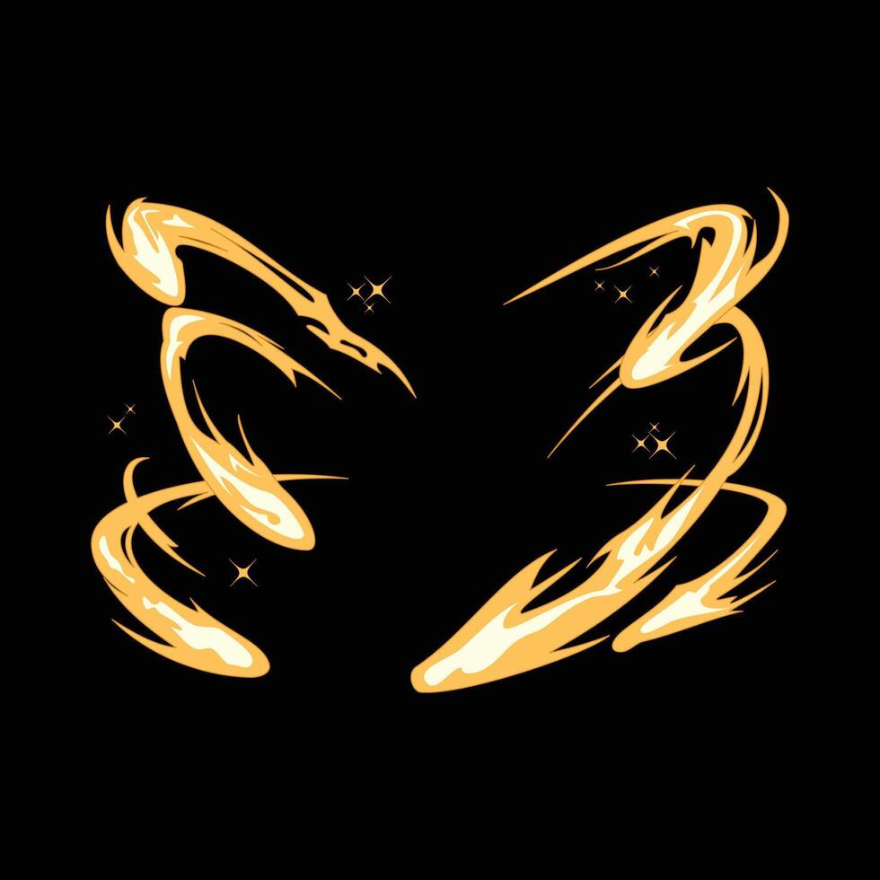 multi flame fire attack cartoon vector