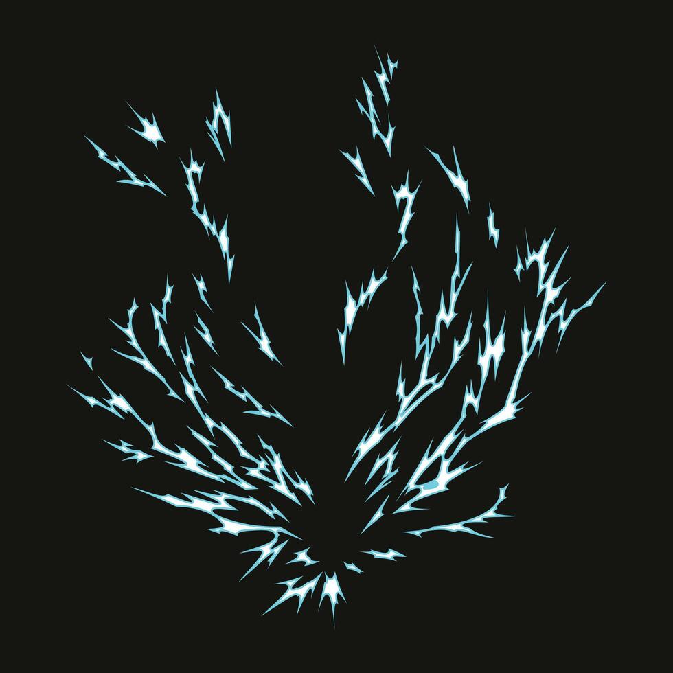 electric burst cartoon anime effect vector