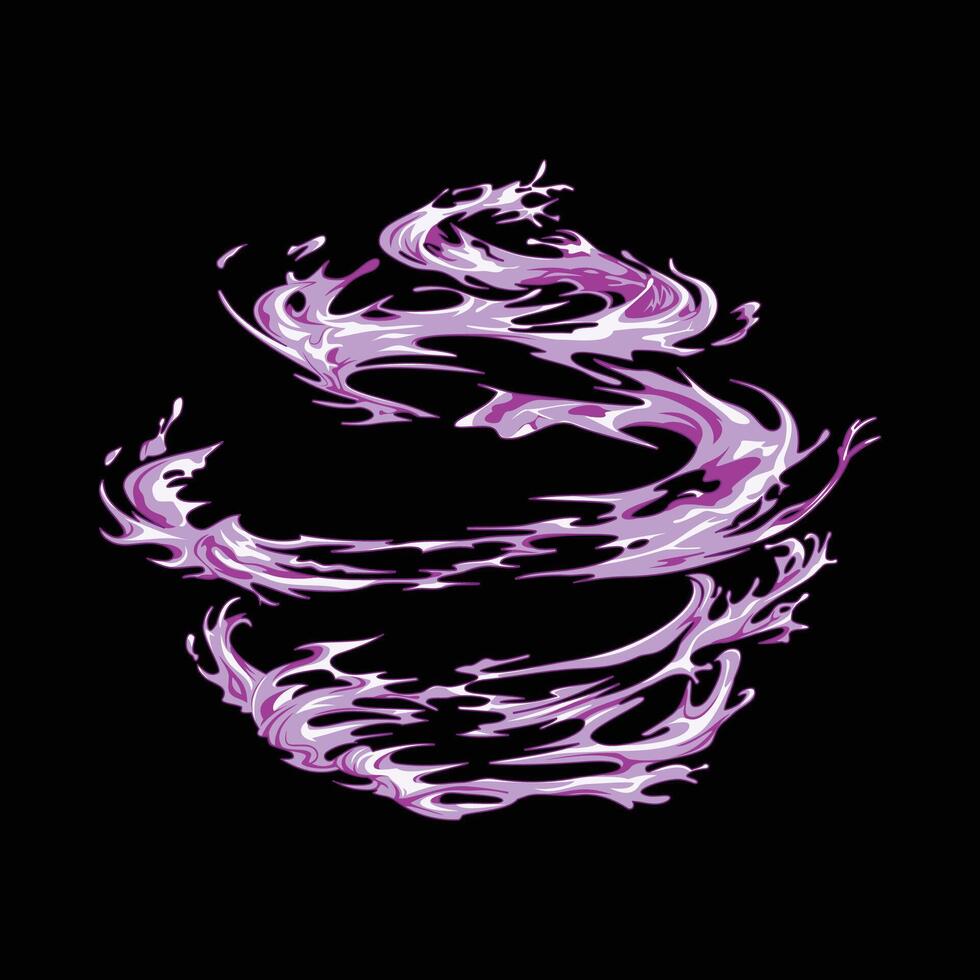 purple liquid whirl cartoon effect vector