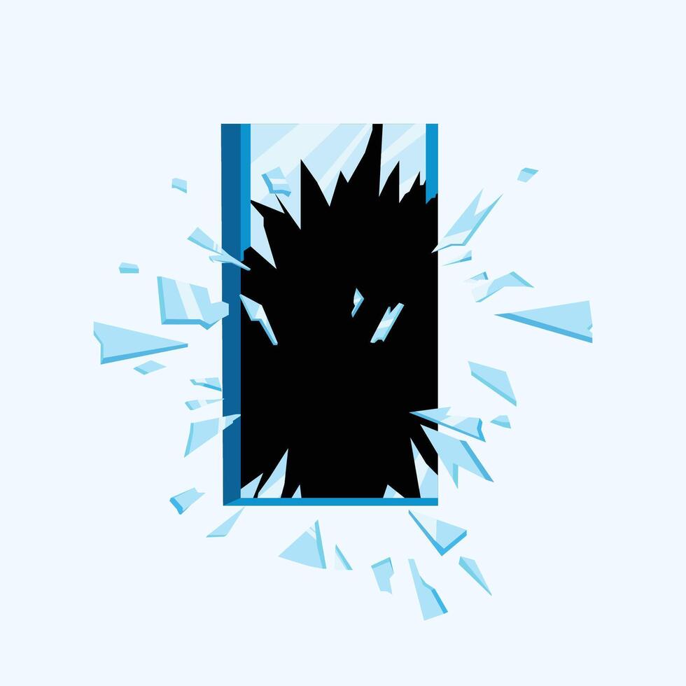 broken shattered glass window illustration vector
